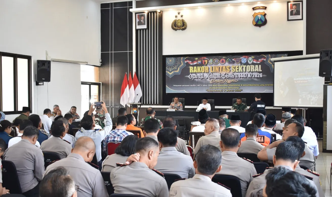 Jelang Mudik Idulfitri, TNI-Polri dan Forkopimda Banyuwangi Perkuat Koordinasi Operasi Ketupat Semeru 2026