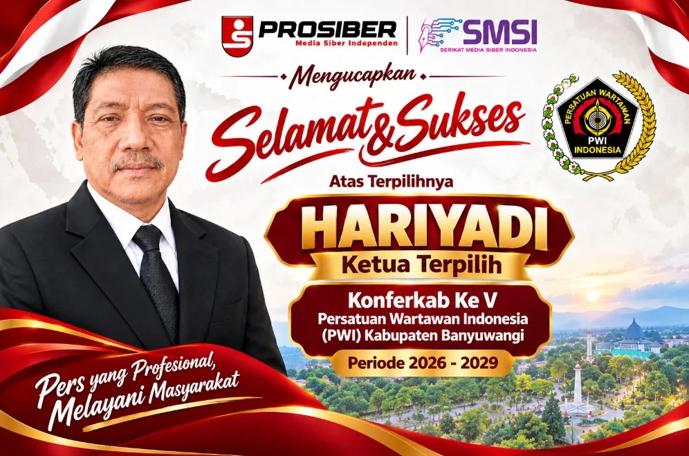 Sah! Hariyadi Terpilih Jadi Ketua PWI Banyuwangi Periode 2026-2029