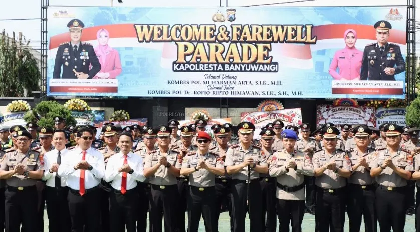 Penuh Haru dan Tradisi, Polresta Banyuwangi Sambut Kapolresta Baru Muharman Arta
